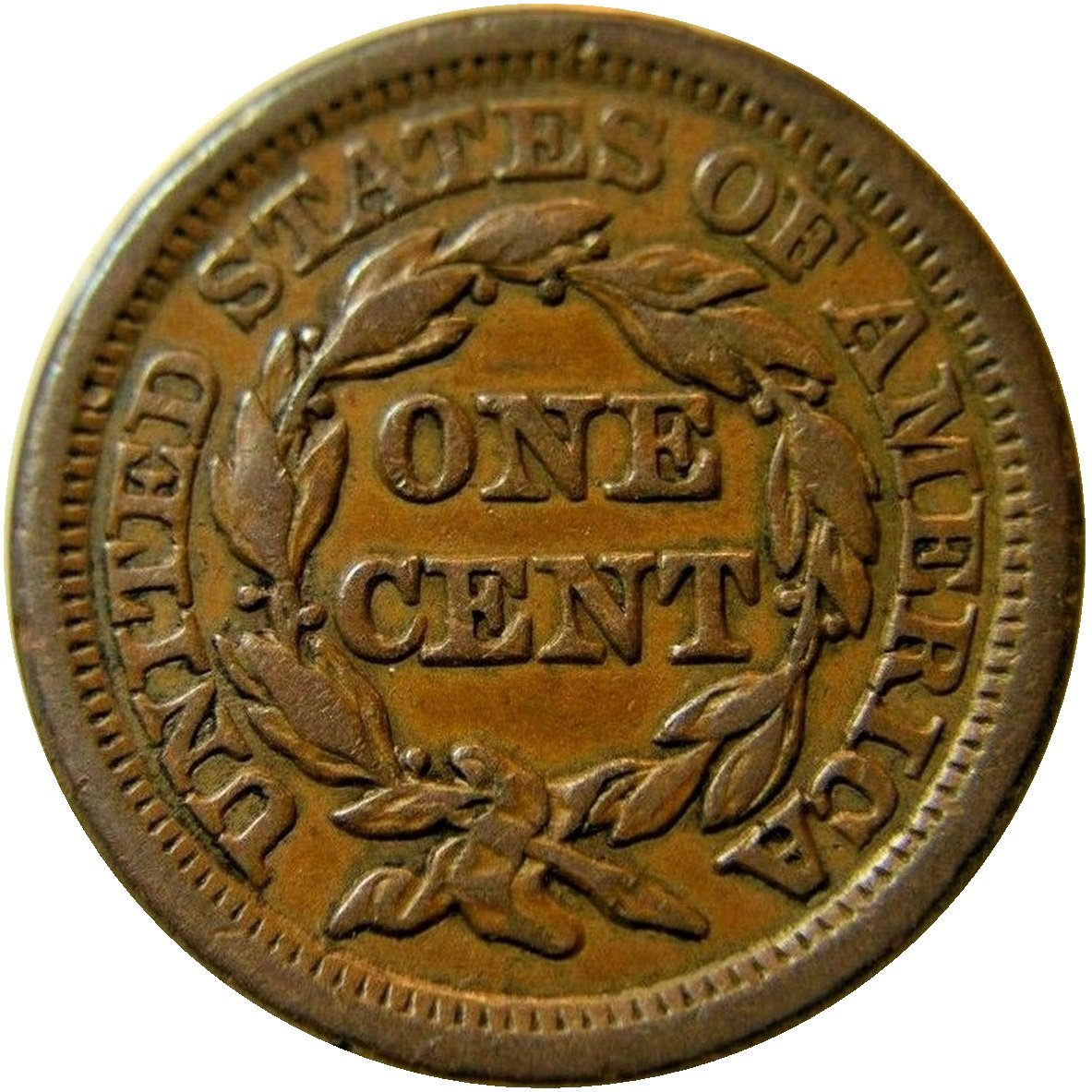 1853-1c-Braided-Hair-Large-Cent-#3